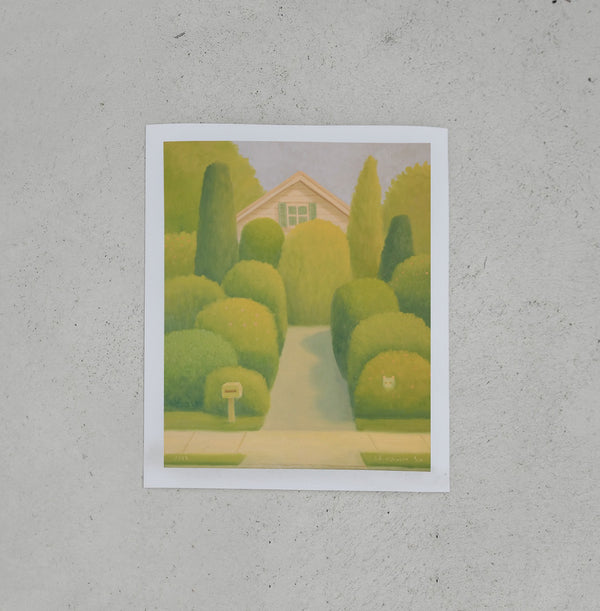A cat in the hedges - print